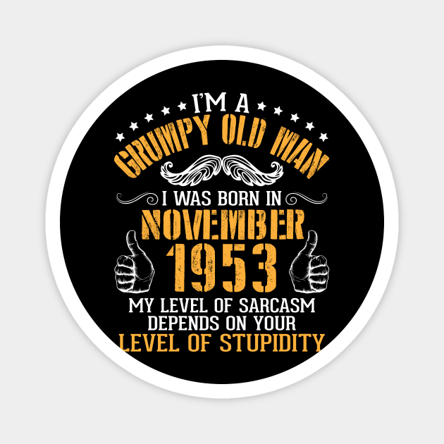 I'm A Grumpy Old Man I Was Born In Nov 1953 My Level Of Sarcasm Depends On Your Level Of Stupidity Magnet by bakhanh123